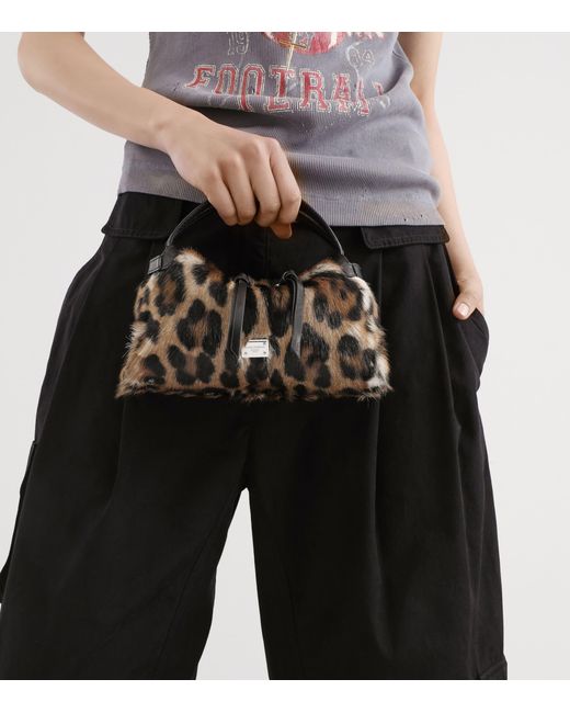 Dolce & Gabbana Black Goat Hair Vittoria Top-Handle Bag