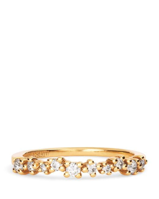 Suzanne Kalan Natural And Round Diamond Deco Half Band Ring