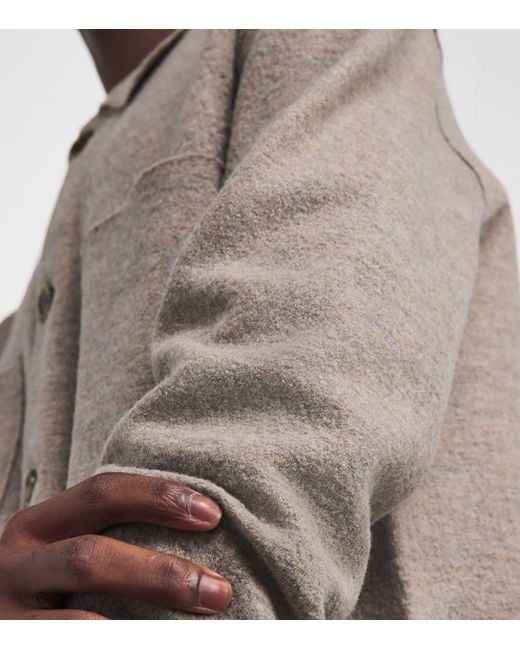 NN07 Brown Merino Wool Jonas Overshirt for men