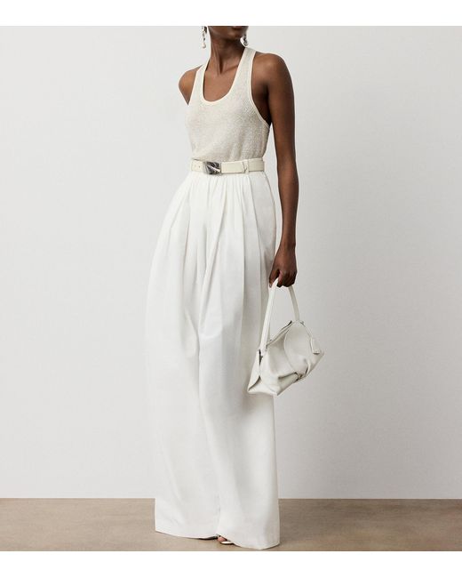 Ralph Lauren Natural Mulberry Silk Embellished Tank Top