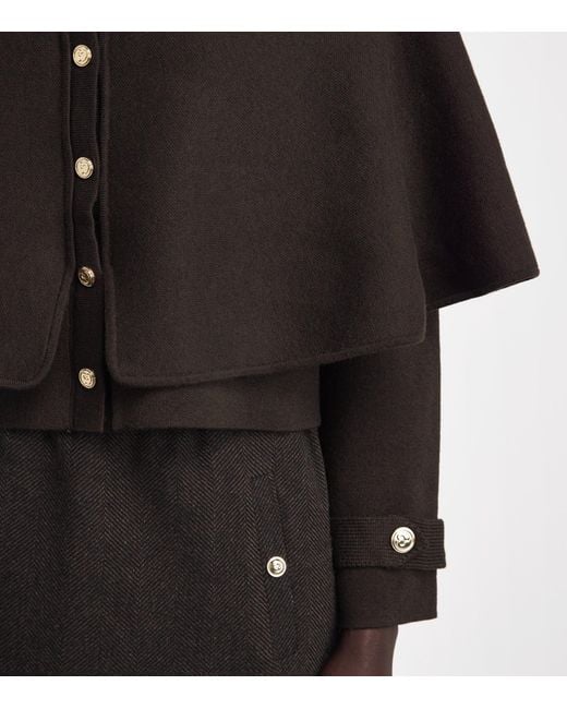 Maje Black Cape-Effect Cardigan
