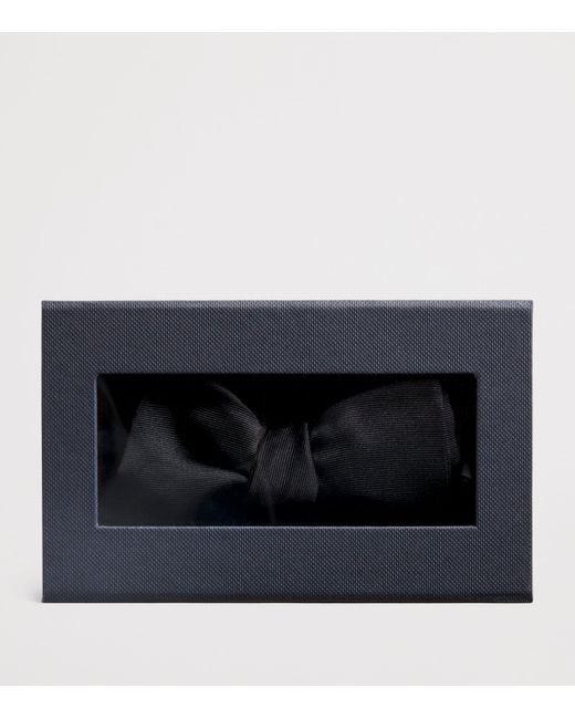 Eton of Sweden Black Silk Pre-Tied Bow Tie for men