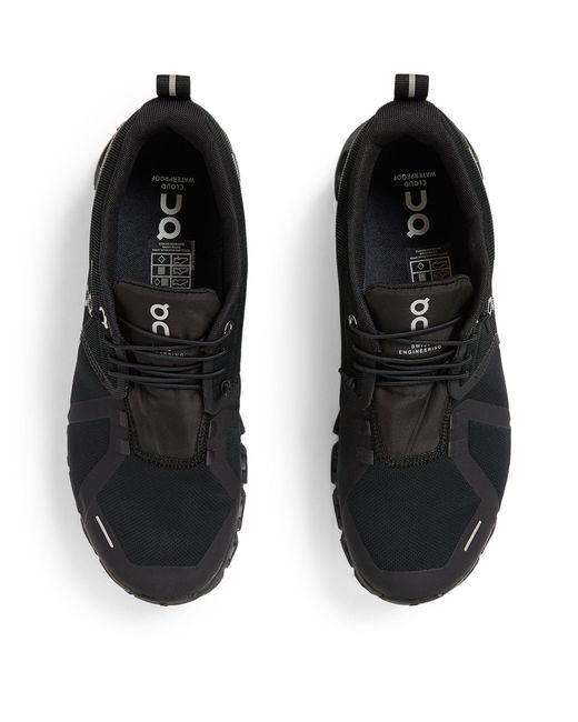 On Shoes Black Cloud 5 Waterproof Trainers