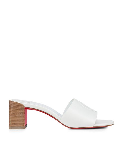 Christian Louboutin White So Cl Leather Mules