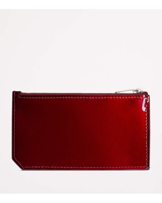Saint Laurent Red Patent Leather Zipped Coin And Card Holder for men