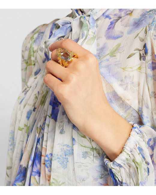 Zimmermann Metallic Gold-plated Bloom Cocktail Ring