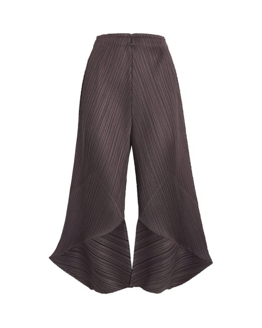 Pleats Please Issey Miyake Brown Pleated Chili Peppers Wide-Leg Trousers