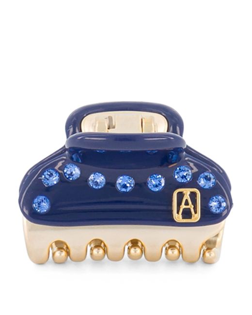 Alexandre De Paris Blue Plated Crystal-Embellished Claw Hair Clip
