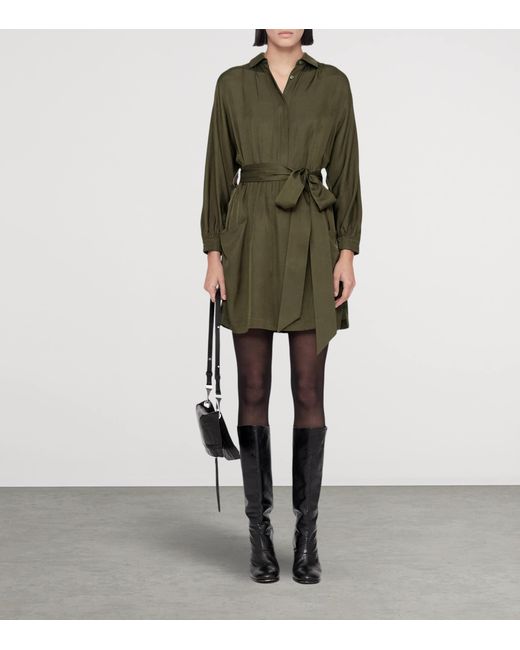 AllSaints Green Noora Shirt Dress
