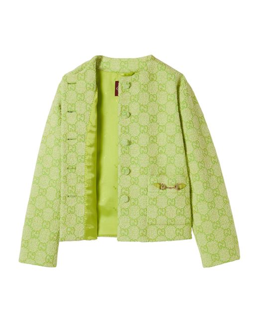 Gucci Green Bouclé Cotton Jacket