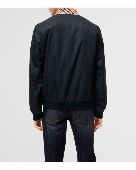 Burberry Black Gabardine Glenfields Harrington Jacket for men