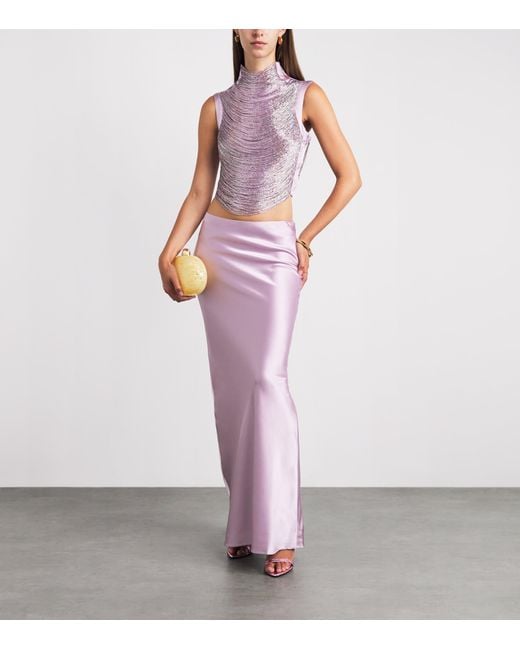 Cult Gaia Purple Beaded Taraji Top