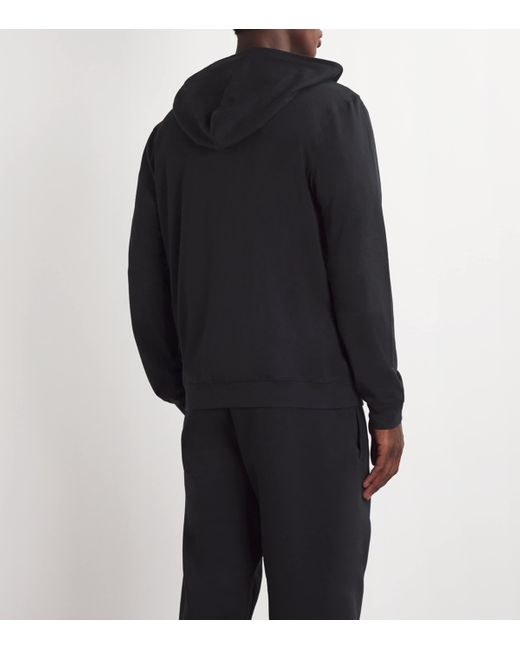 Skims Black Jersey Lounge Zip-Up Hoodie for men