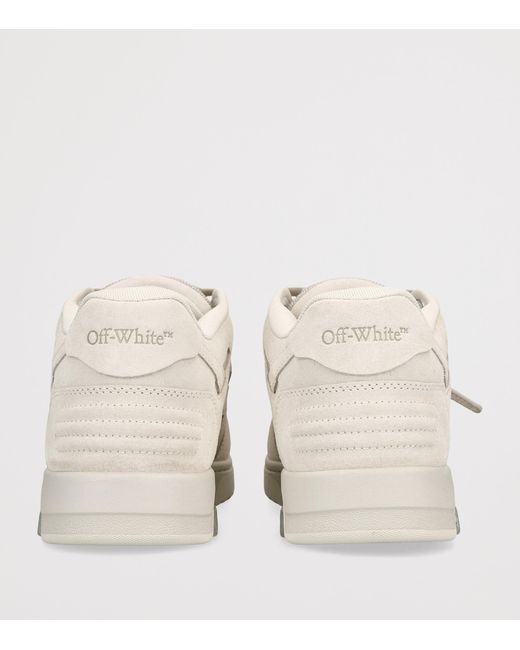 Off-White c/o Virgil Abloh Men's White Suede Out Of Office Sneakers