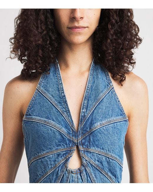 Cult Gaia Blue Rowyn Midi Denim Dress