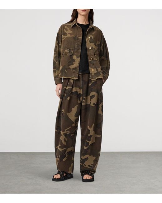 AllSaints Green Cotton Camouflage Hettie Shacket