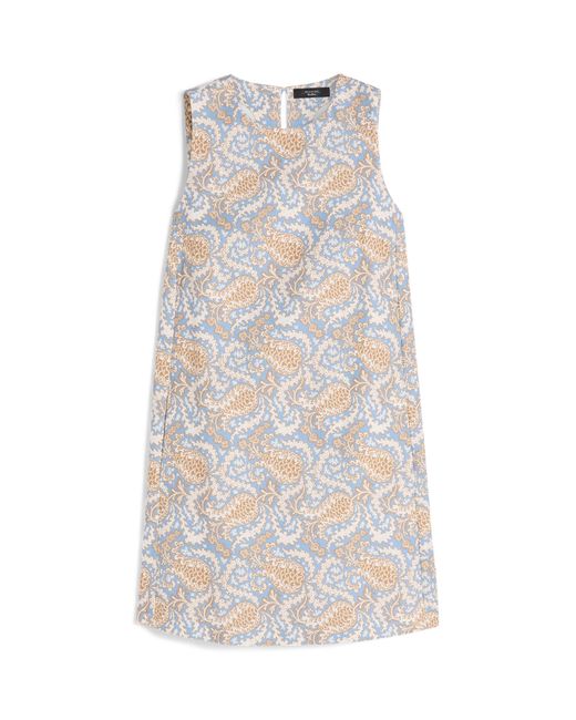 Weekend by Maxmara White Cotton-Blend Floral Print Mini Dress