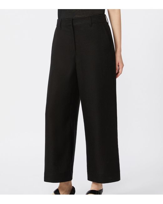 Max Mara Black Linen-Blend Abissi Culottes