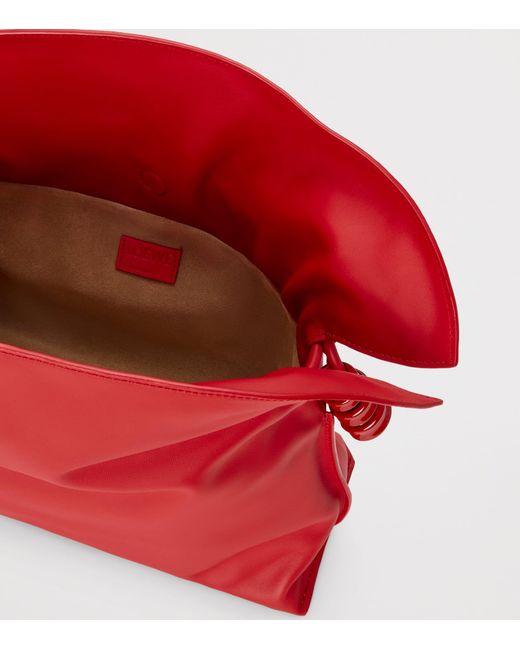 Loewe Red Medium Leather Flamenco Purse