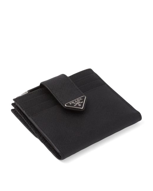 Prada Black Saffiano Leather Bifold Card Holder for men