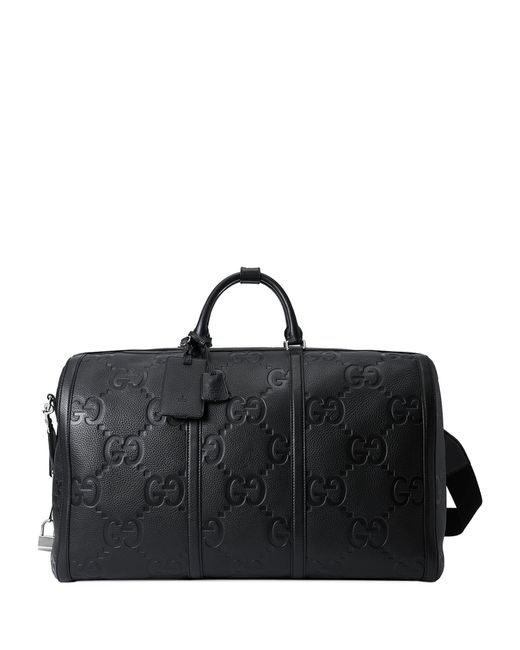 Gucci Black Large Leather Jumbo Gg Duffle Bag
