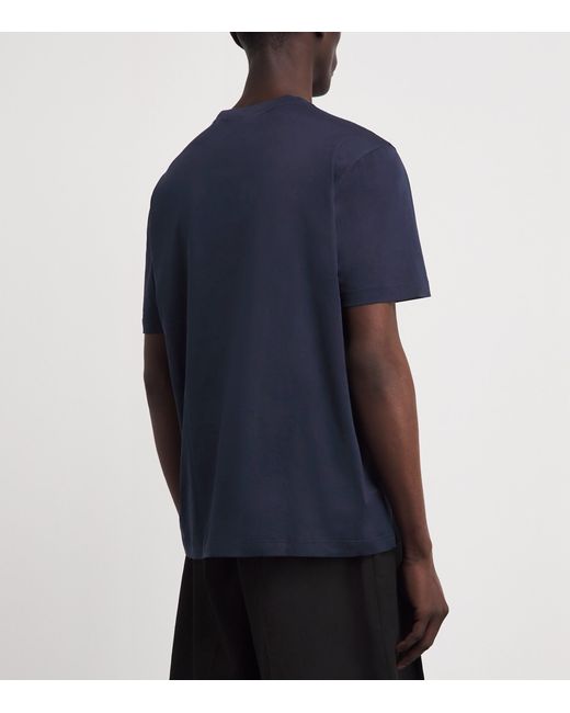 Brioni Blue Cotton Short-Sleeve T-Shirt for men