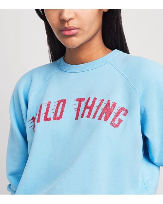 Mother Blue Cotton The Concert Sweatshirt
