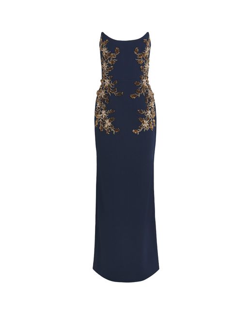 Rebecca Vallance Blue Embellished Orla Gown