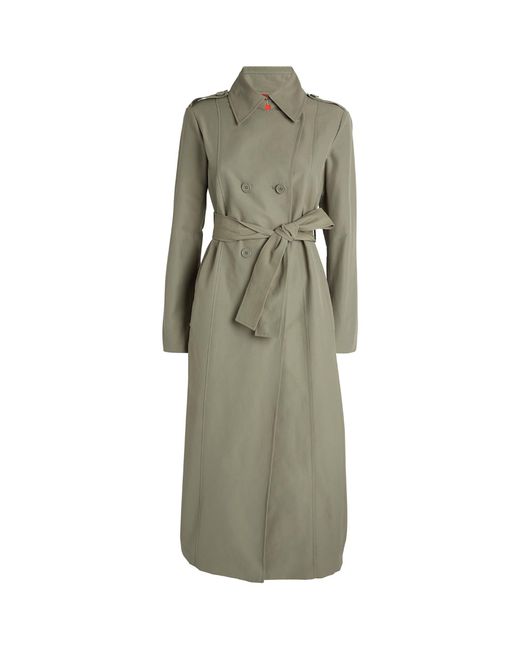 MAX&Co. Green Cotton-blend Trench Coat