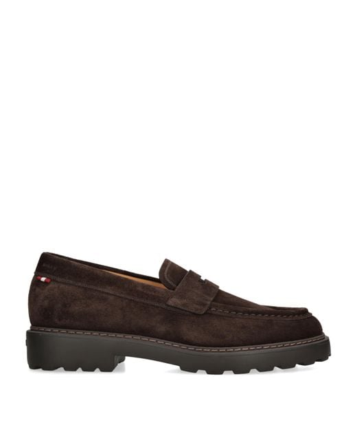 Bally Brown Suede Gyles Loafers for men