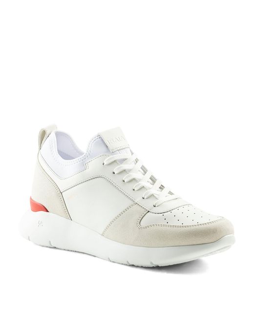 Isaia White Calfskin Amalfi Sneakers for men