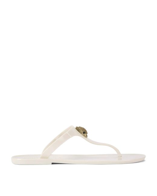 Kurt Geiger White Maddison T-Bar Sandals