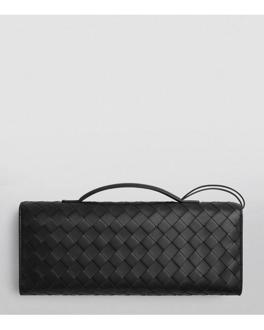 Bottega Veneta Black Leather Andiamo Clutch Bag