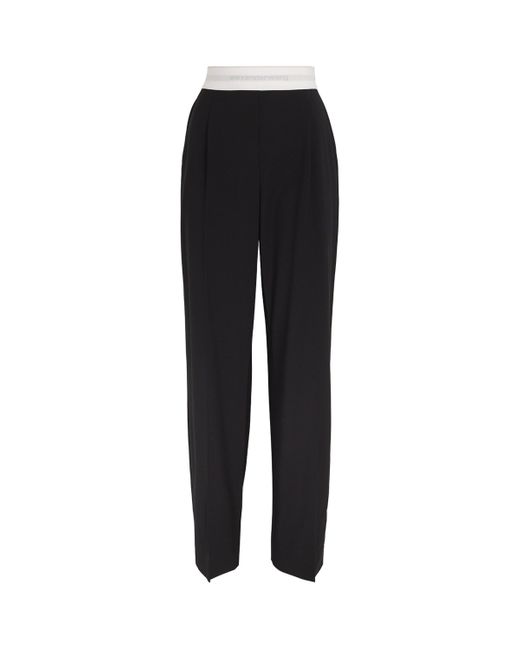 Alexander Wang Black Wool-Blend Elasticated High-Rise Tailored Trousers