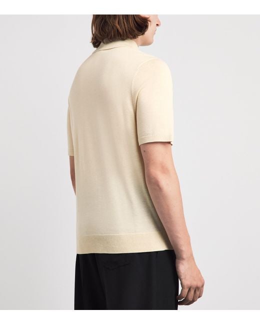 Paul Smith White Merino Wool Polo Shirt for men