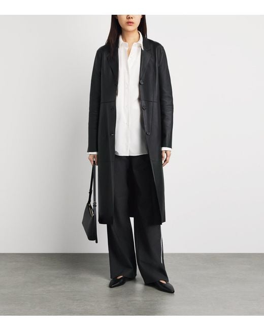 Herskind Black Pinstripe Davi Wide-Leg Trousers