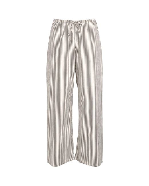 Suzie Kondi Gray Cotton Stripe Pan Trousers