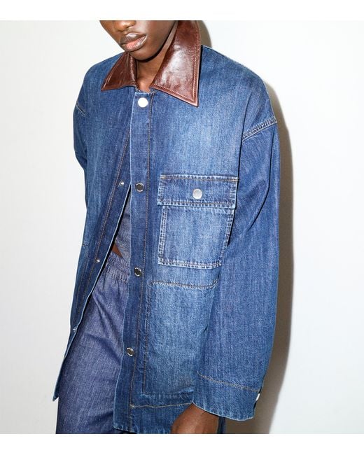 MAX&Co. Blue Contrast-Collar Denim Jacket