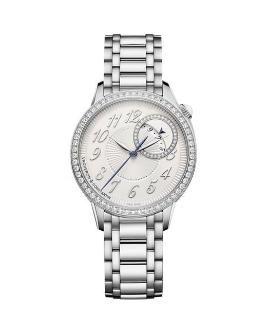 Vacheron Constantin Metallic Stainless Steel And Diamond Egérie Watch