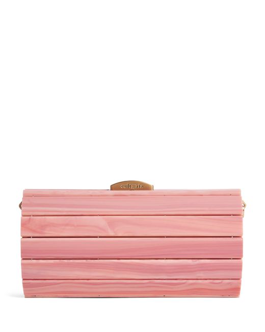 Cult Gaia Pink Mini Rolie Polie Clutch Bag
