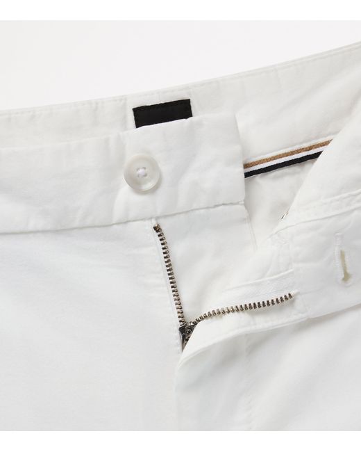 Boss Gray Stretch-Cotton Slim Shorts for men