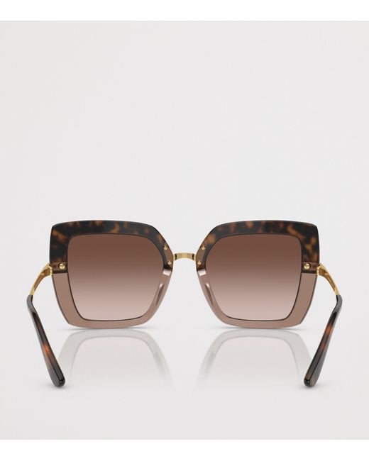 Dolce & Gabbana Brown Tortoiseshell Square Sunglasses