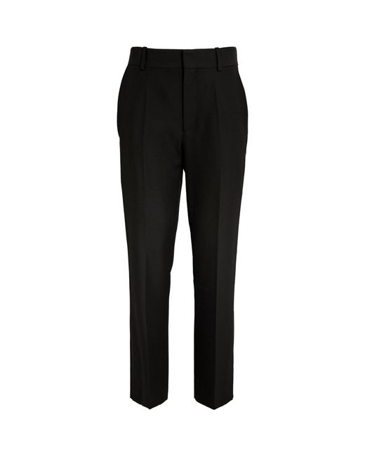 Carven Black Wool Straight Trousers