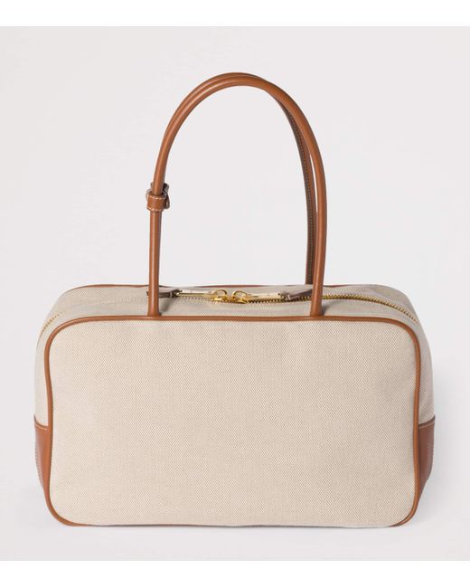 Miu Miu Natural Leather-Canvas Beau Top-Handle Bag