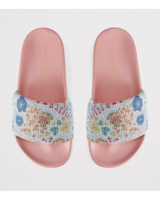 Kurt Geiger Blue Meena Eagle Slides