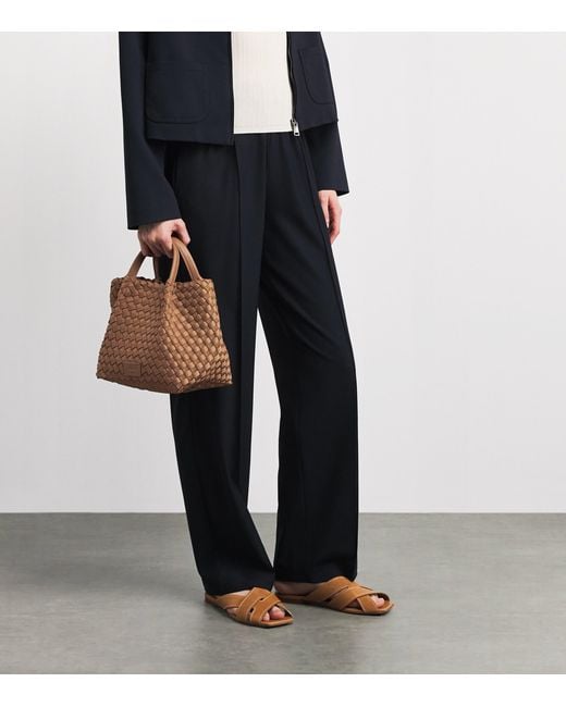 Harrods Brown Mini Neoprene Woven Tote Bag