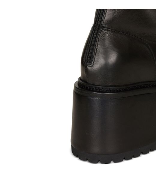 Balmain Black Leather Platform Boots