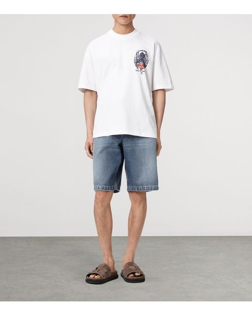 AllSaints White Organic Cotton Scimitar T-Shirt for men