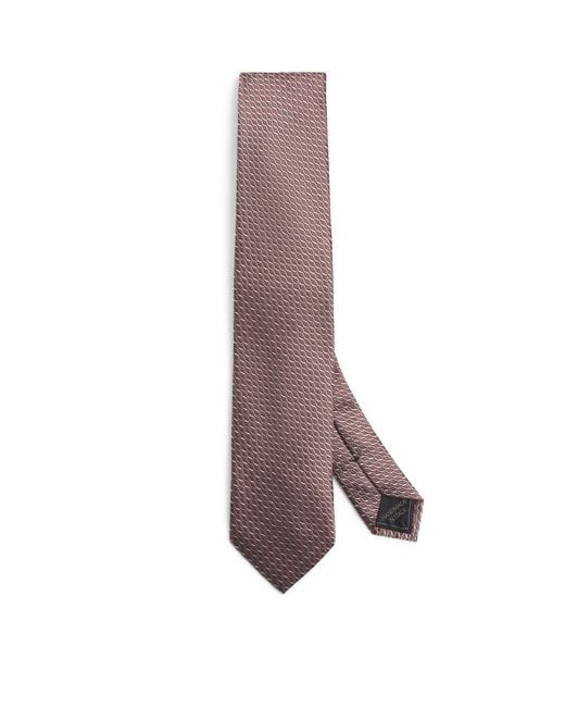 Brioni Brown Silk Geometric-Jacquard Tie for men