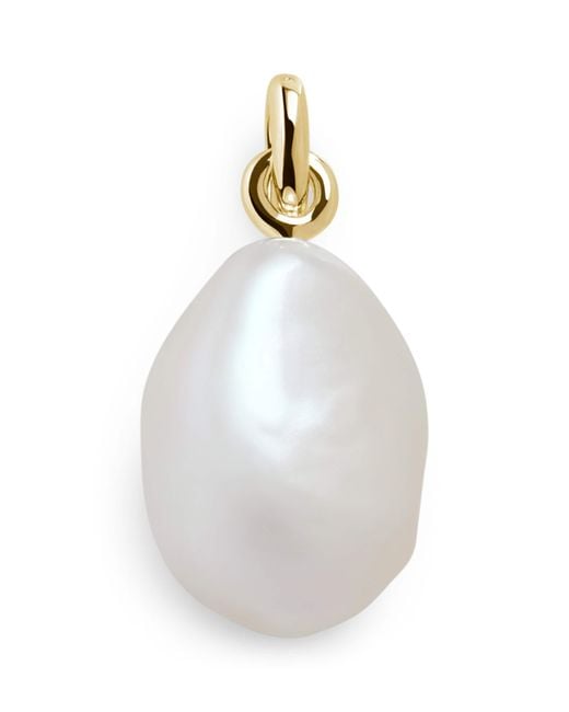 Monica Vinader White And Baroque Pearl Pendant Charm